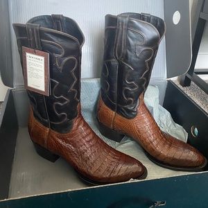 New In Box Mens Lucchesse Crocodile Boots Size 14